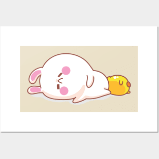 Sleeping Cute Bunny Posters and Art